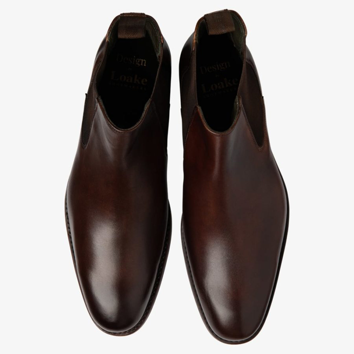 Loake - Wareing Calf Chelsea Boots in Dark Brown