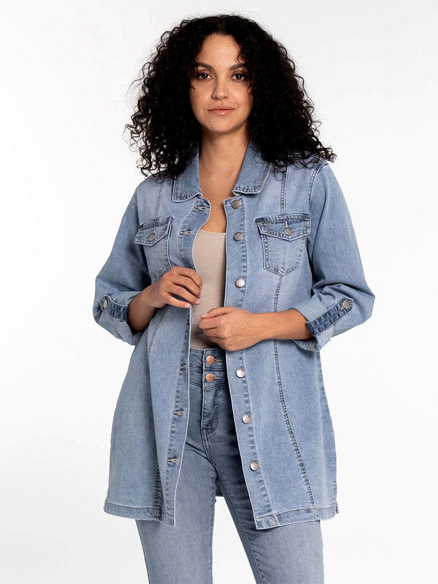 Lois Anna Wash Long Jean Jacket - 5760 6980