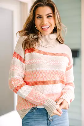 Make You Happy Taupe Fair Isle Sweater