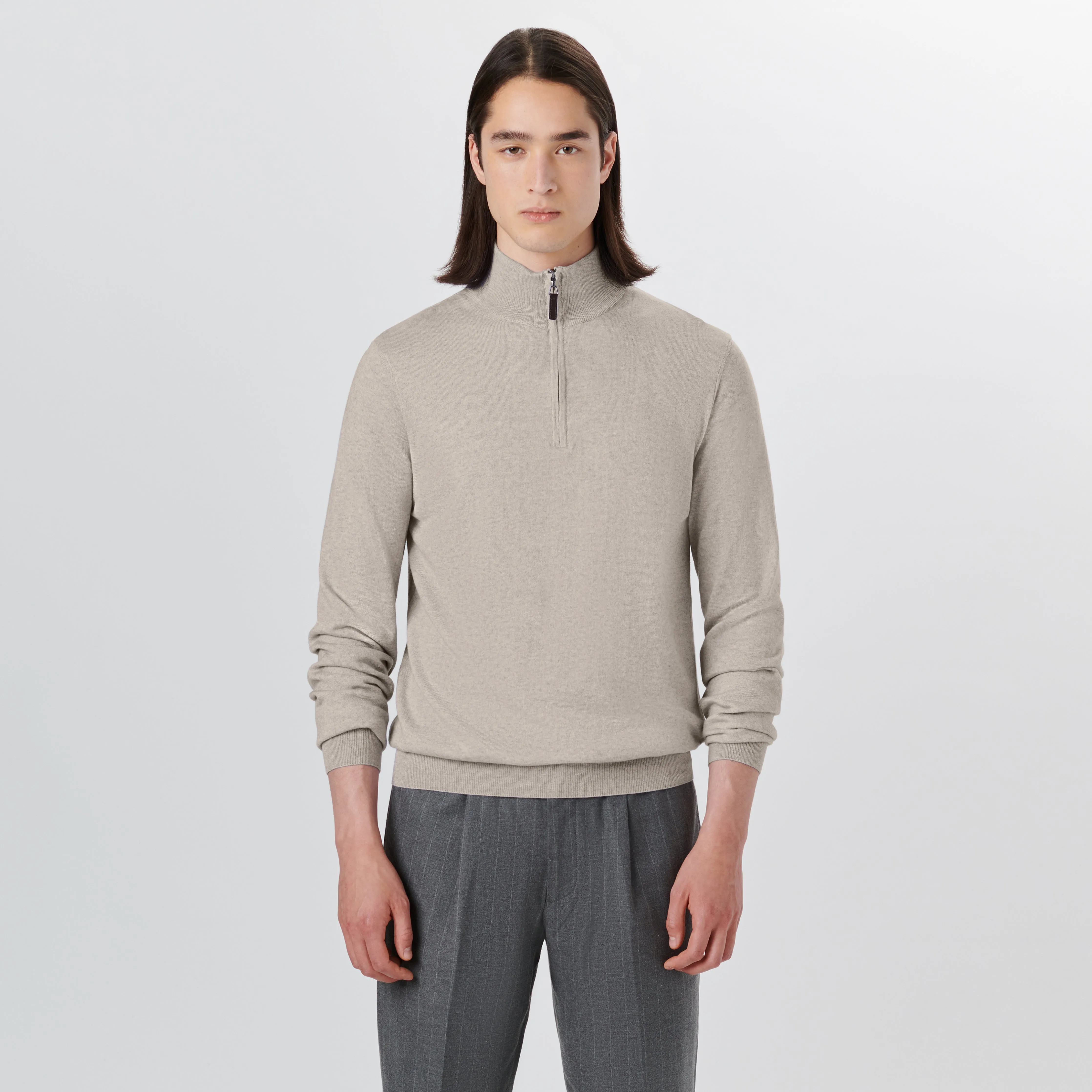 Melange Quarter Zip Pullover Sweater