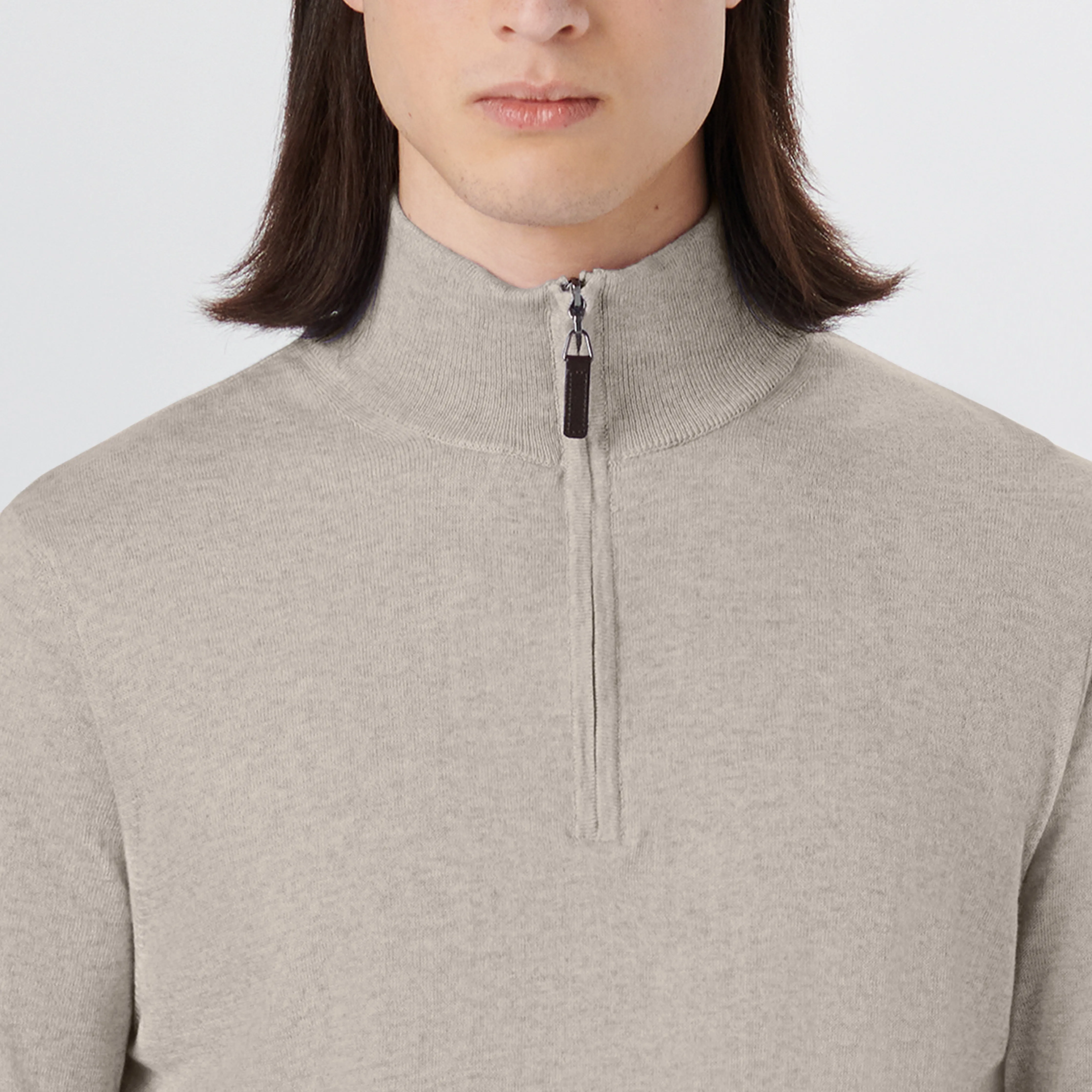 Melange Quarter Zip Pullover Sweater