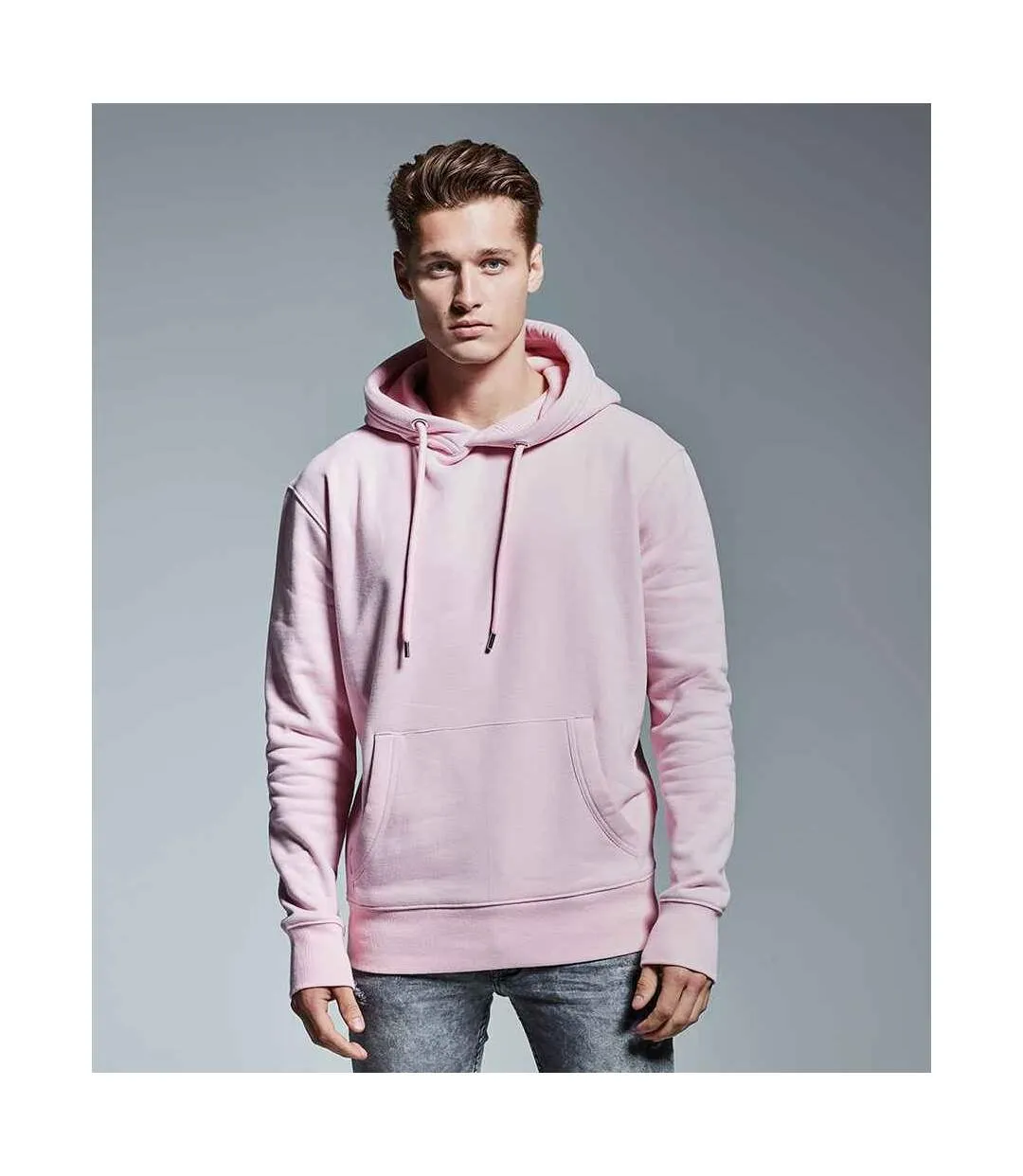 Mens organic hoodie pink Anthem