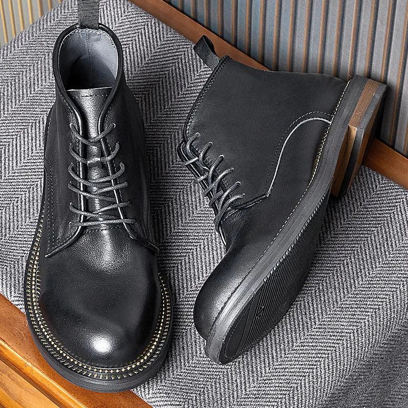 Men's Vintage Genuine Leather Business Casual Ankle Short Boots