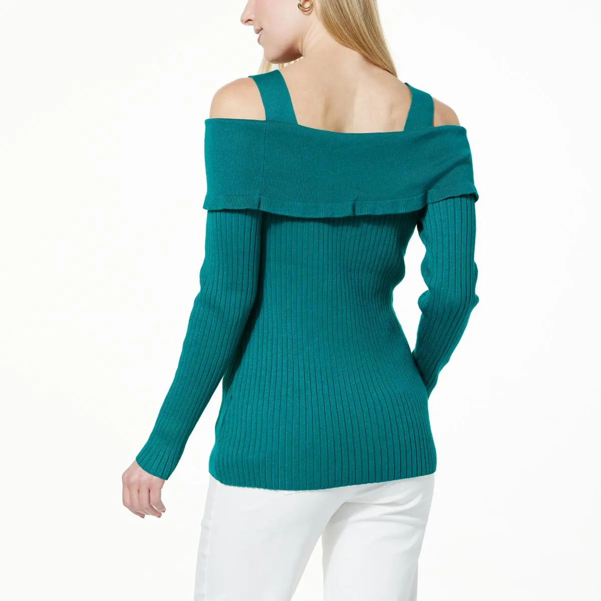      Nina Leonard Foldover Pullover Sweater     