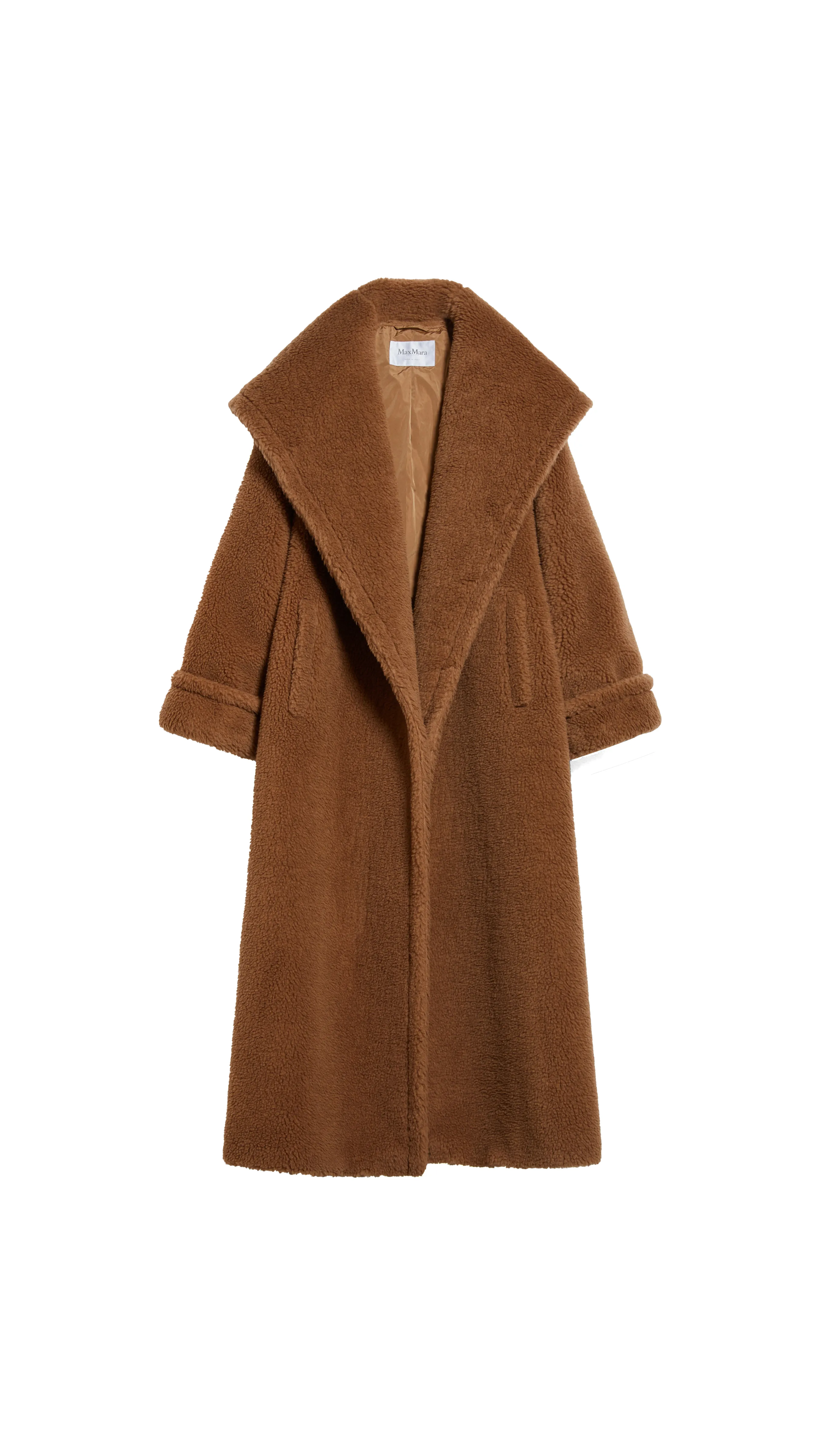 Oversized Teddy Wrap Coat - Camel