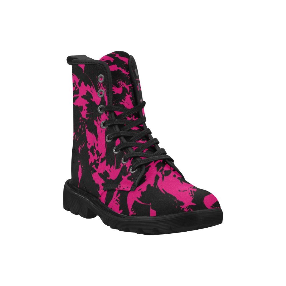 Pink and Black Paint Splatter Women's Boots