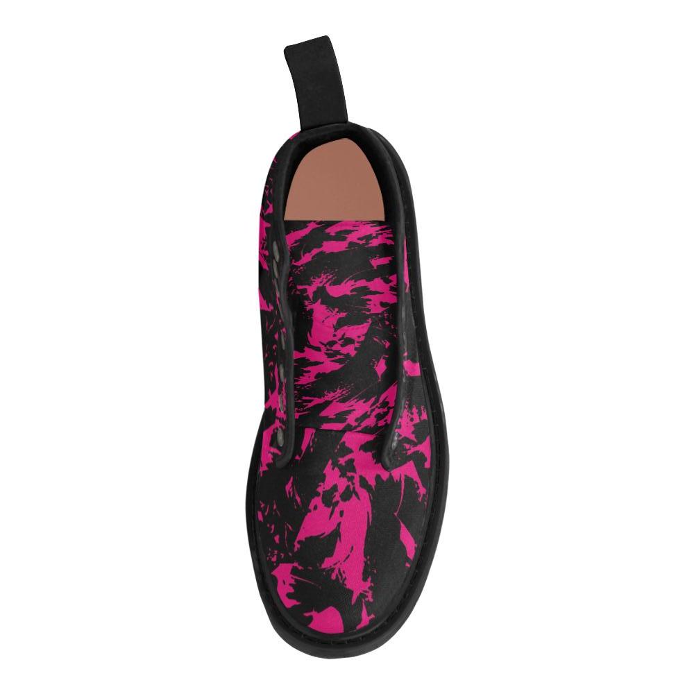 Pink and Black Paint Splatter Women's Boots