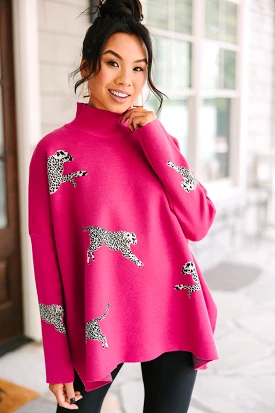 Quick Decisions Hot Pink Cheetah Sweater