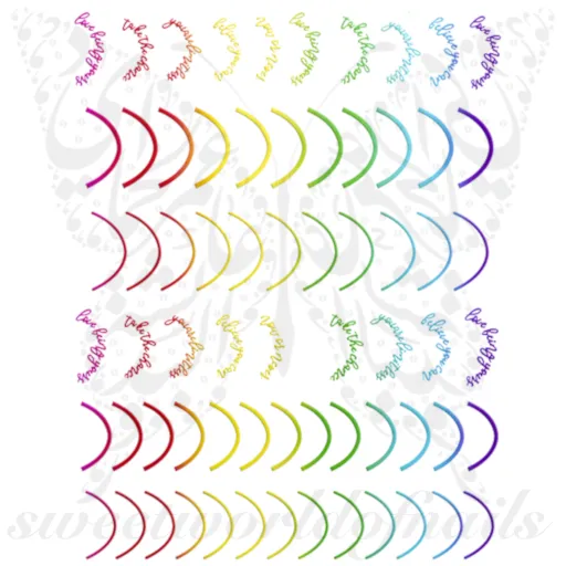 Rainbow Half Moon French Nail Stickers