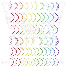 Rainbow Half Moon French Nail Stickers