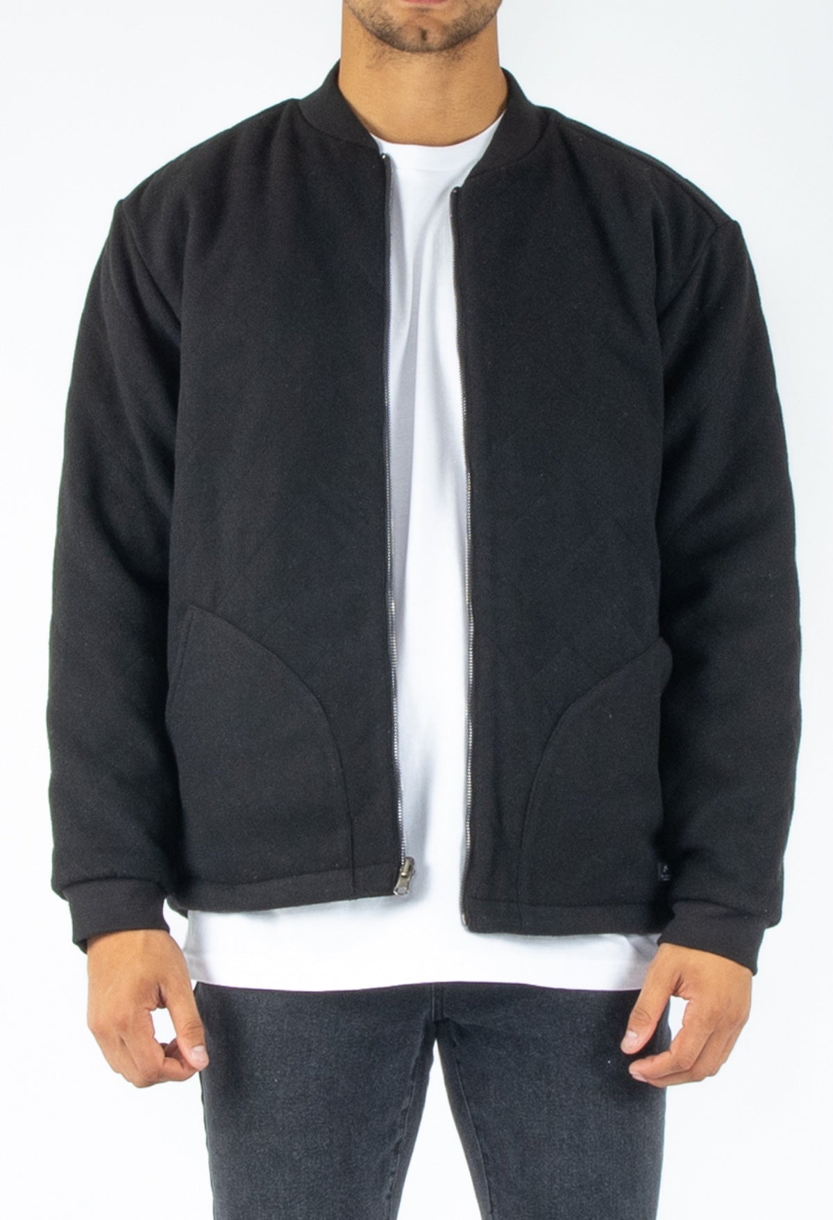 Rusty USA Dial Up Reversible Bomber Jacket Black