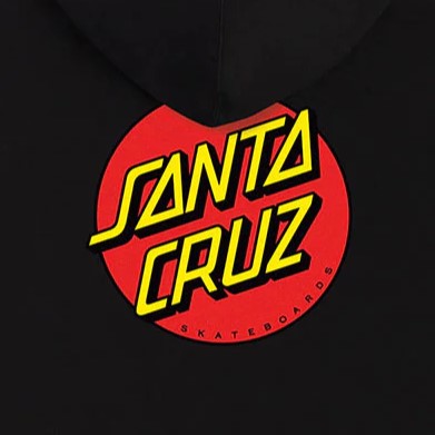 SANTA CRUZ Classic Dot Zip Hoodie Sweatshirts - Black