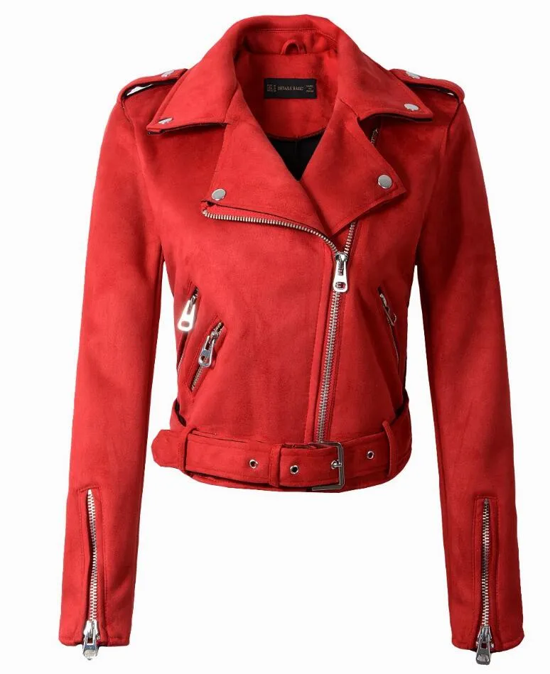 Slim-fit Suede Jacket Short Women's Leather Jacket