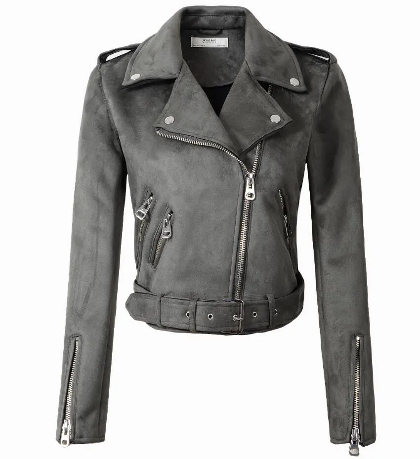 Slim-fit Suede Jacket Short Women's Leather Jacket