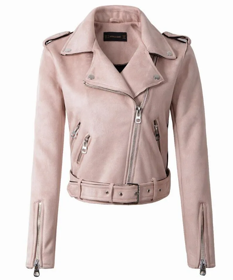 Slim-fit Suede Jacket Short Women's Leather Jacket