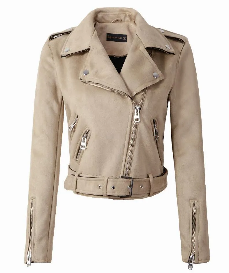 Slim-fit Suede Jacket Short Women's Leather Jacket