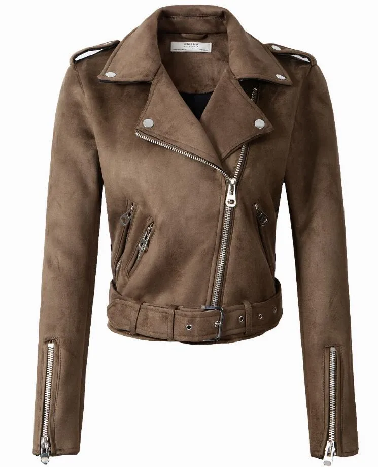 Slim-fit Suede Jacket Short Women's Leather Jacket