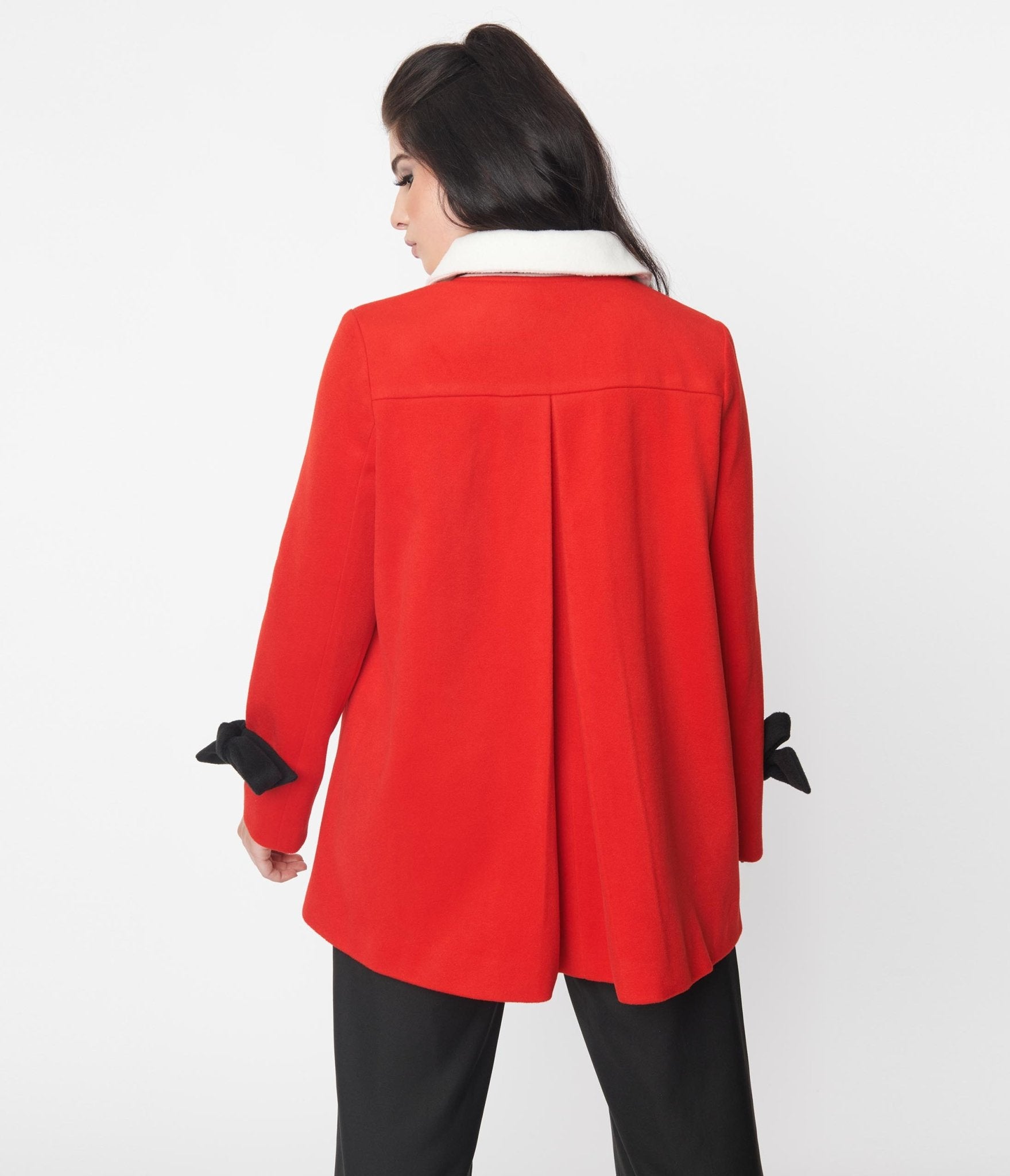 Smak Parlour Red & Black Bows Topper Coat