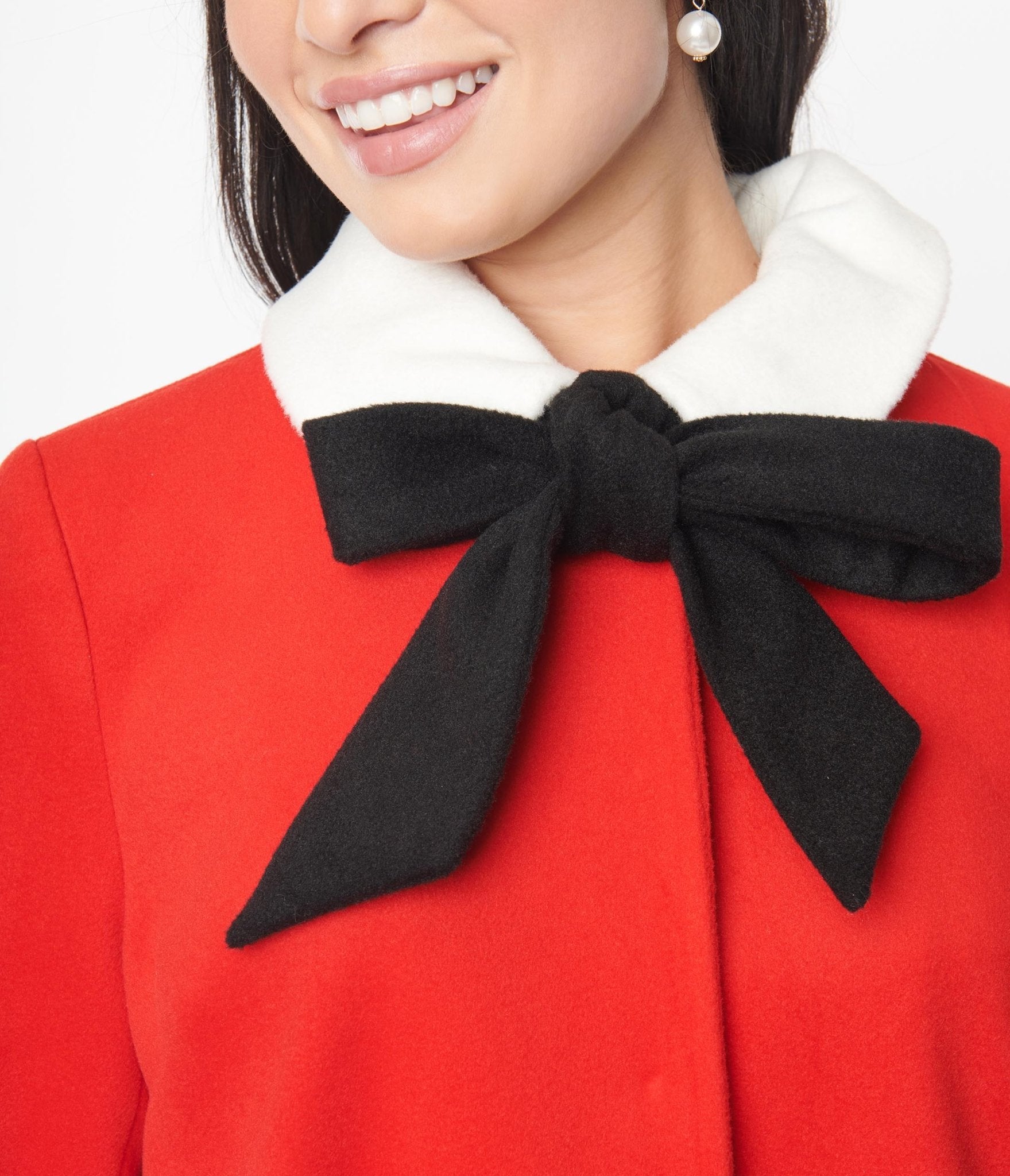 Smak Parlour Red & Black Bows Topper Coat