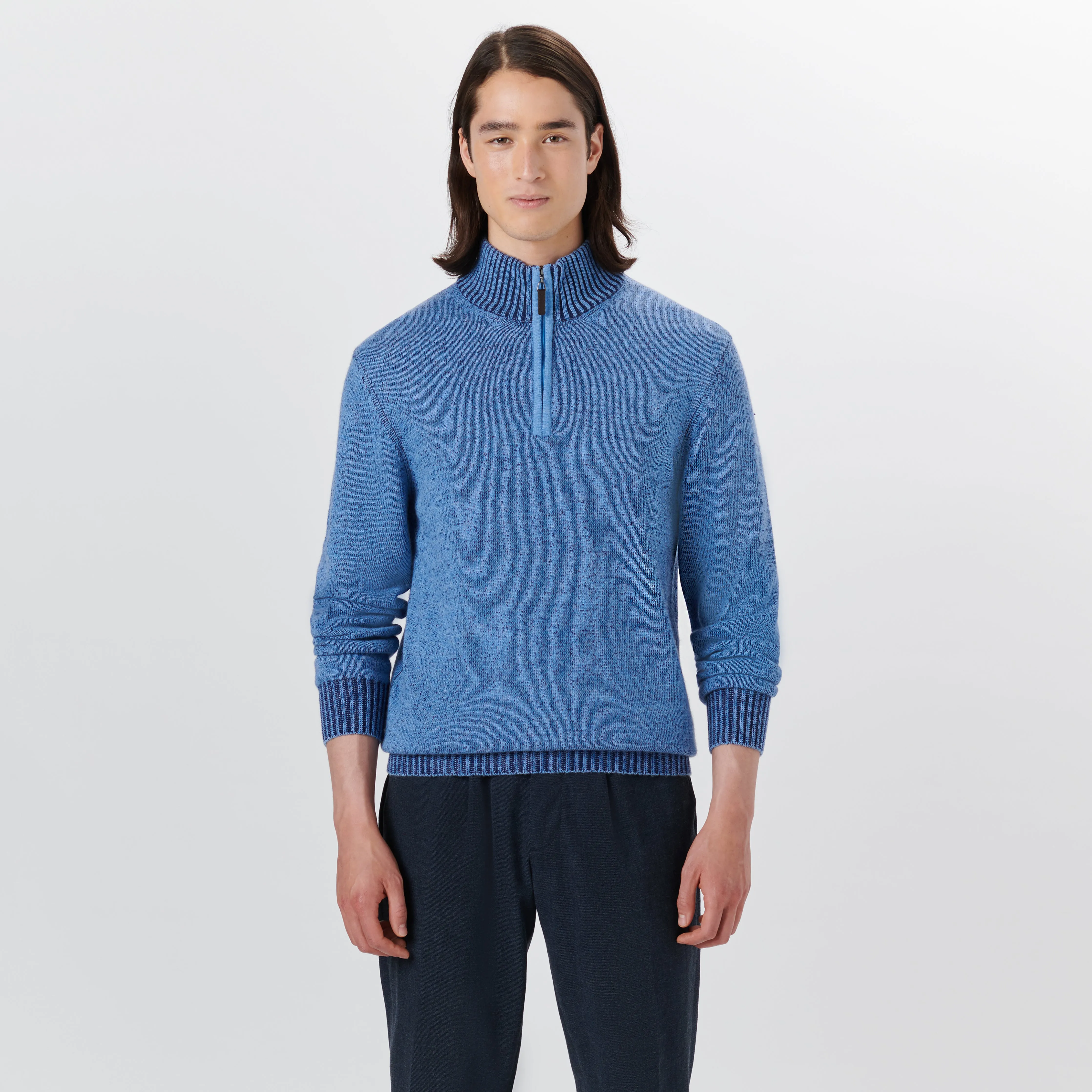 Solid Quarter Zip Pullover Sweater