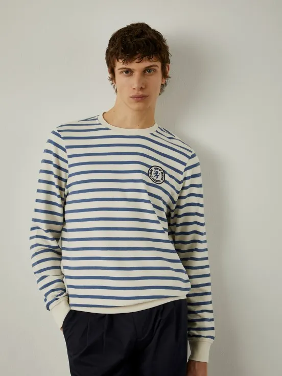 Striped cotton sweater