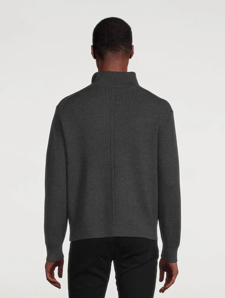 THEORY Wool Zip Pullover Sweater