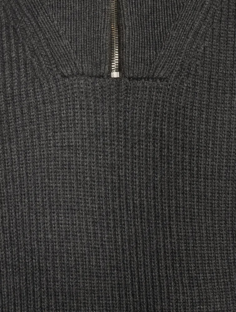 THEORY Wool Zip Pullover Sweater