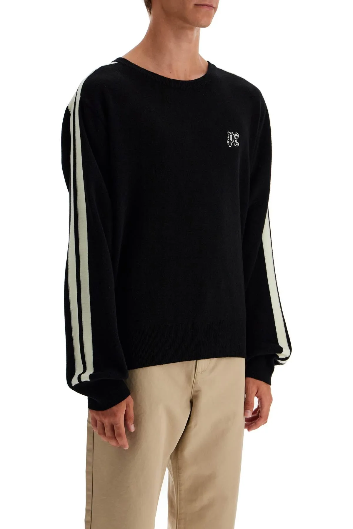 track band pullover sweater with