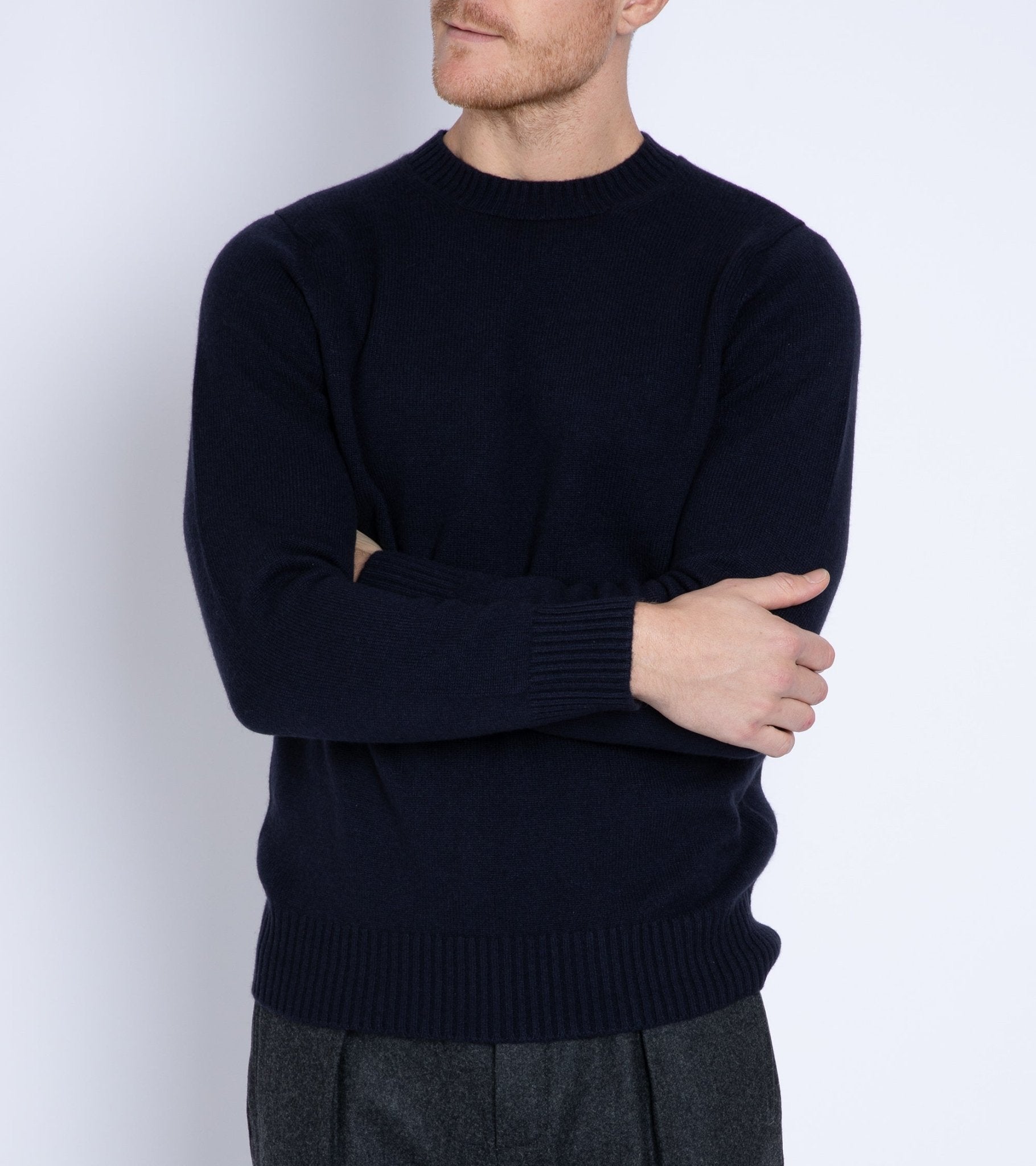 Trunk Crawford Cashmere Crew Neck Sweater: Dark Navy