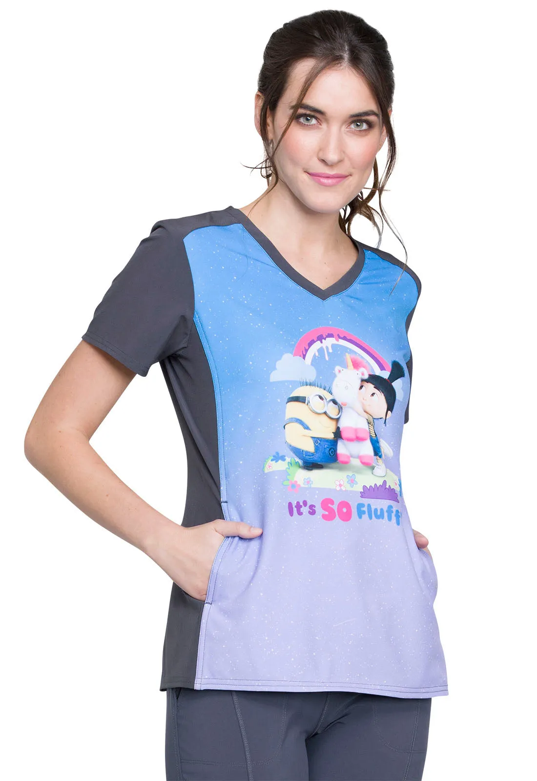 V-Neck Top in Minions Rainbow