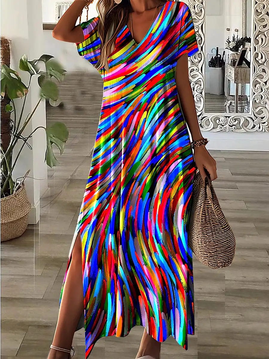 Versatile Women's A-Line Maxi Dress with Long Sleeves and Chic Midi Length