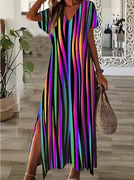 Versatile Women's A-Line Maxi Dress with Long Sleeves and Chic Midi Length