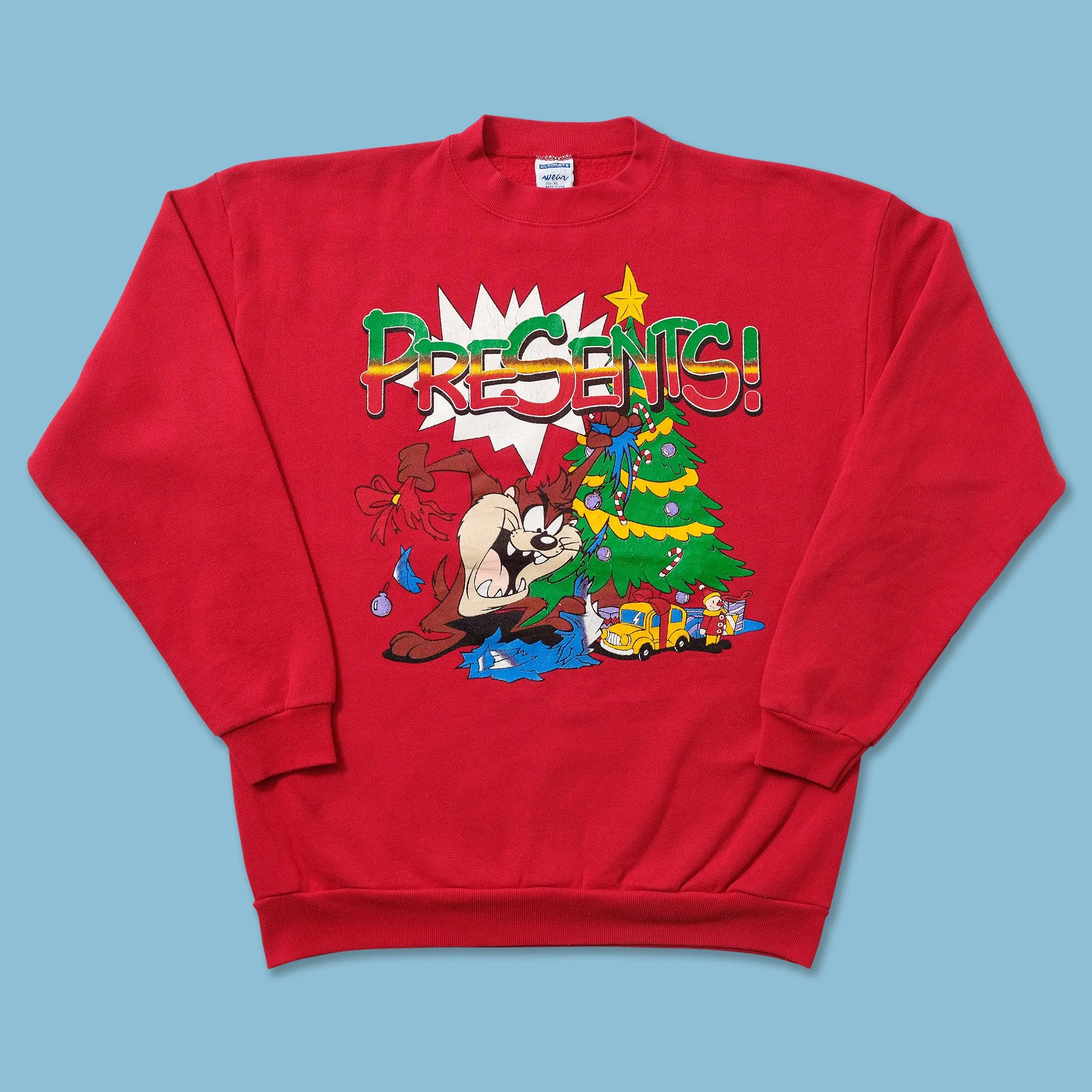 Vintage Taz Christmas Sweater Medium