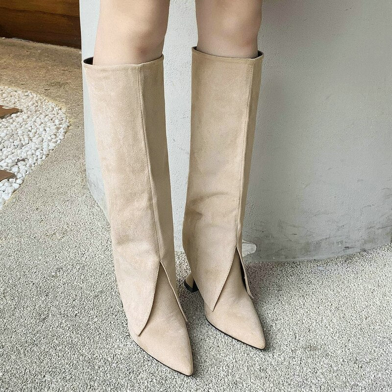 Women's Sexy Winter Comfort Pointed Toe Modern High Heel Boots