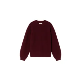 Wool Carmen Sweater - Garnet