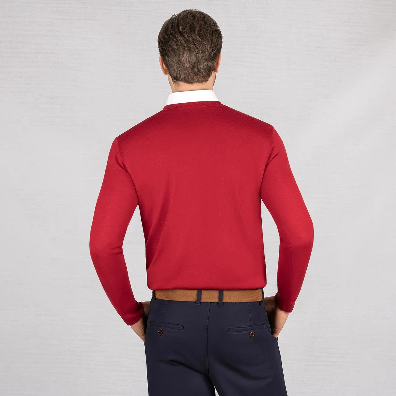 Wool Pullover Light V Neck Men