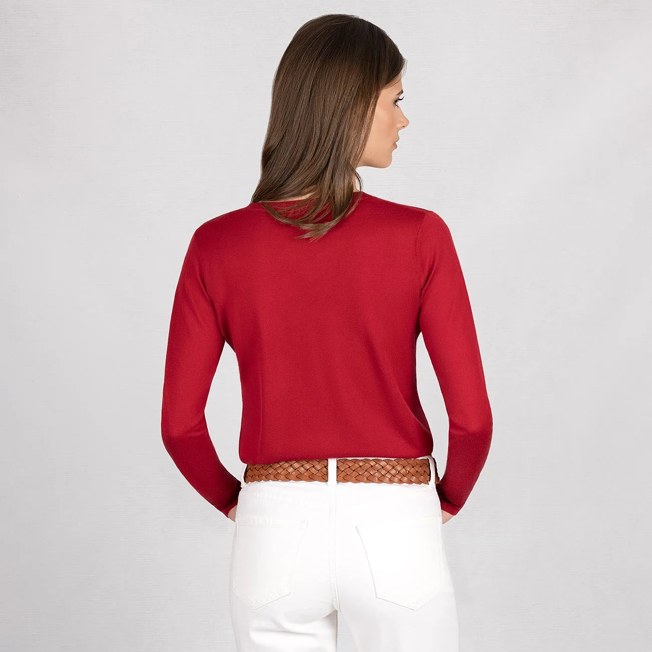 Wool Pullover Light V Neck Women