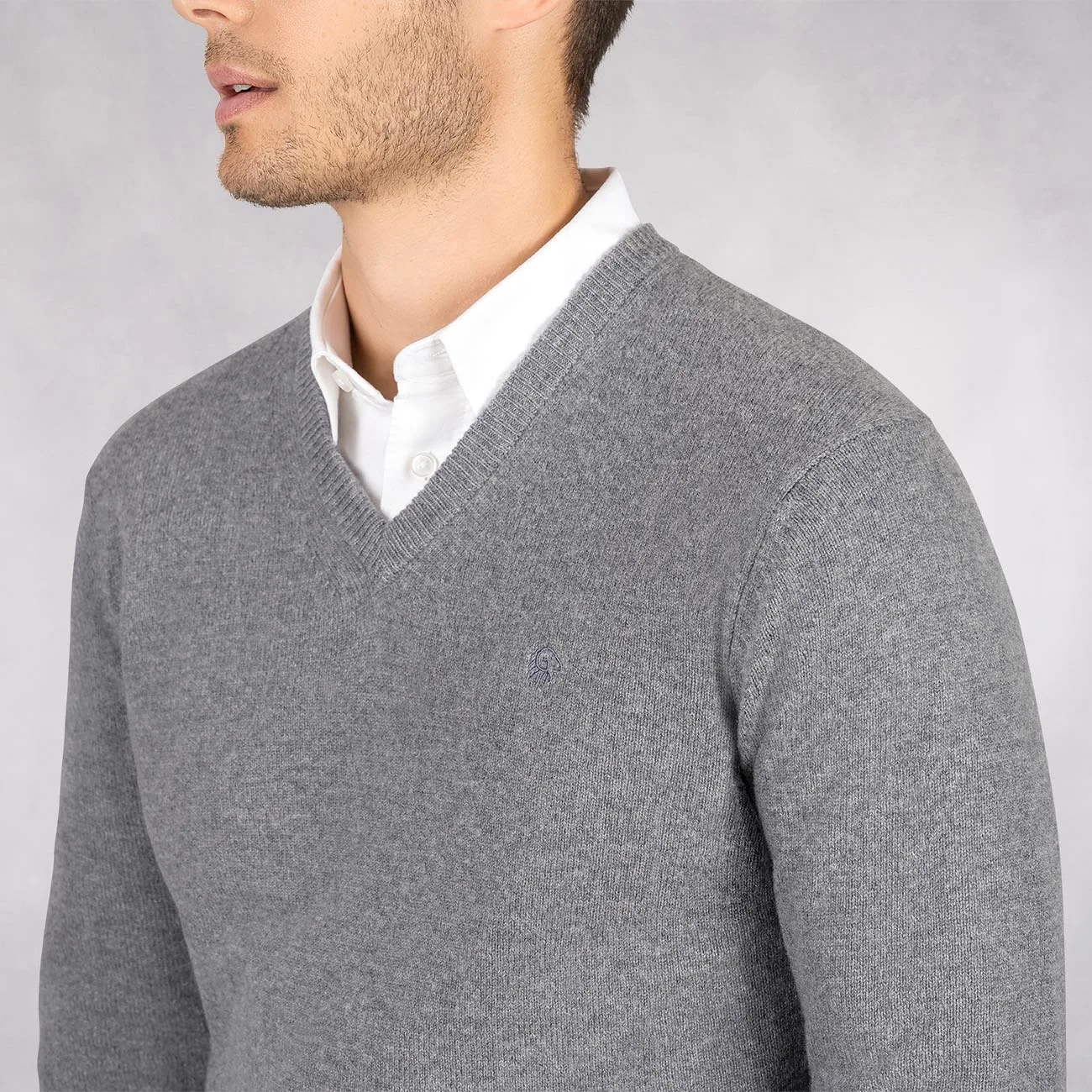 Wool Pullover V Neck Men