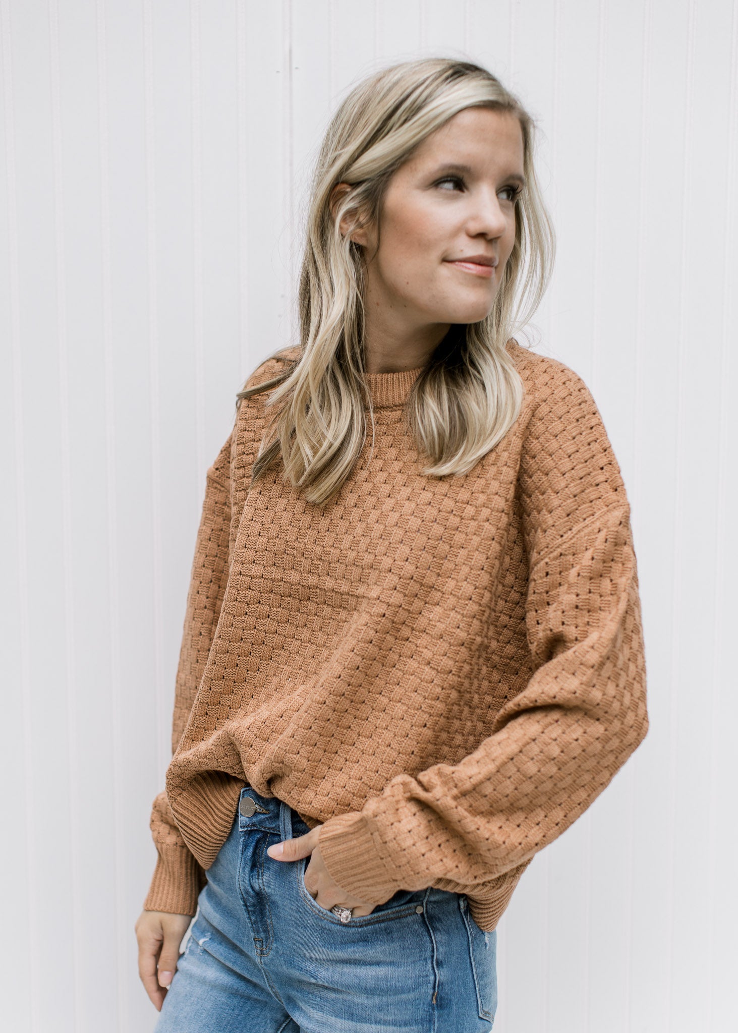 X Copper Canyon  Basket Weave Sweater