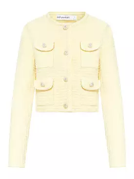 YELLOW TEXTURED KNIT JACKET